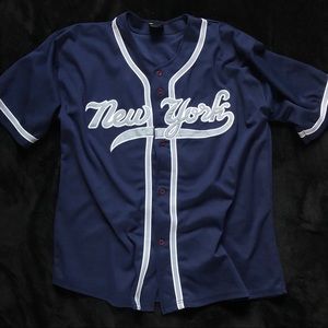 New York Navy button up jersey